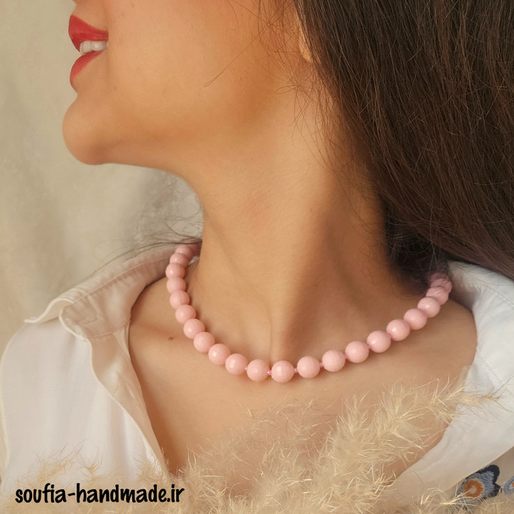 گردنبند باربی ، گردنبند صورتی، پاستلی ، ابنباتی پینترستی